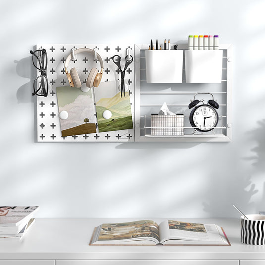 Goplus Peg Board, Metal Pegboard Kit with 2 Pegboard Panels
