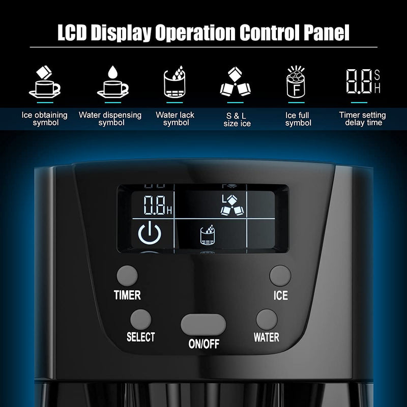 Load image into Gallery viewer, 2 in 1 Ice Maker with Water Dispenser, Countertop Ice Cube Maker with LED Display, 9 Cubes Ready in 6-12 Min
