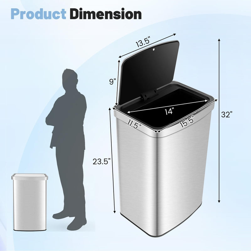 Load image into Gallery viewer, Goplus 13 Gallon/ 50 Liter Automatic Trash Can for Kitchen Office
