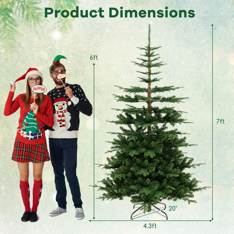 Load image into Gallery viewer, Goplus 7 FT Pre-Lit Artificial Christmas Tree with 1303 PE &amp; PVC Branch Tips
