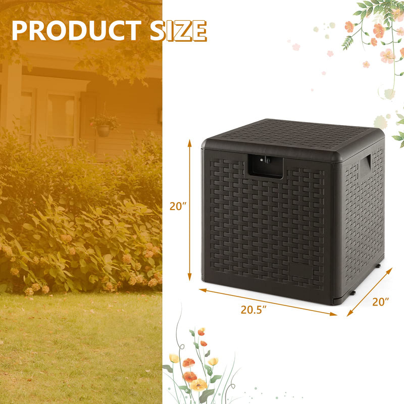 Load image into Gallery viewer, Goplus Outdoor Storage Box, 31 73 100 Gallon Waterproof Resin Patio Storage Box with Lockable Lid, Side Handle for Pillows, Cushions
