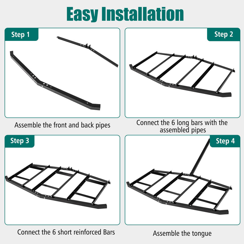 Load image into Gallery viewer, Goplus 84" Wide Driveway Drag Tow Behind Landscape Leveling Rake w/Reinforced Bars
