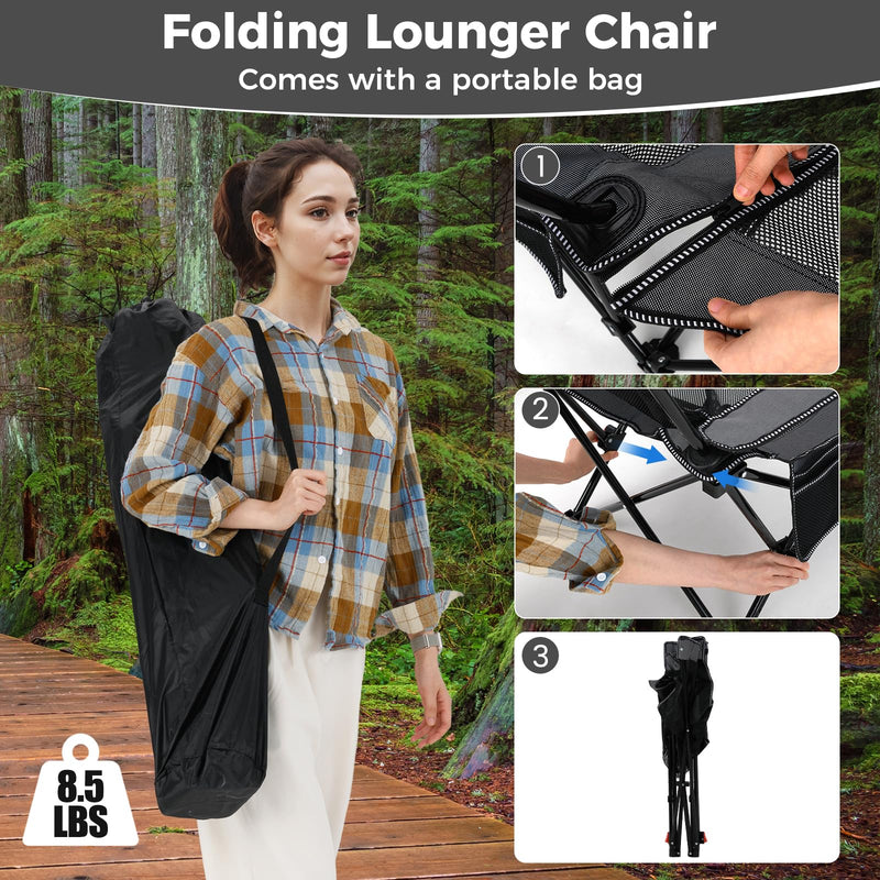Load image into Gallery viewer, Goplus Folding Beach Chair w/4-position Backrest &amp; Carrying Bag 330LBS Capacity
