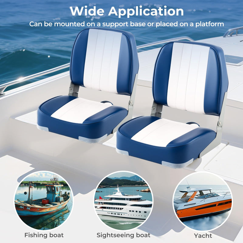Load image into Gallery viewer, Goplus 2-Pack Folding Boat Seat with Stainless Steel Screws &amp; Aluminum Hinges
