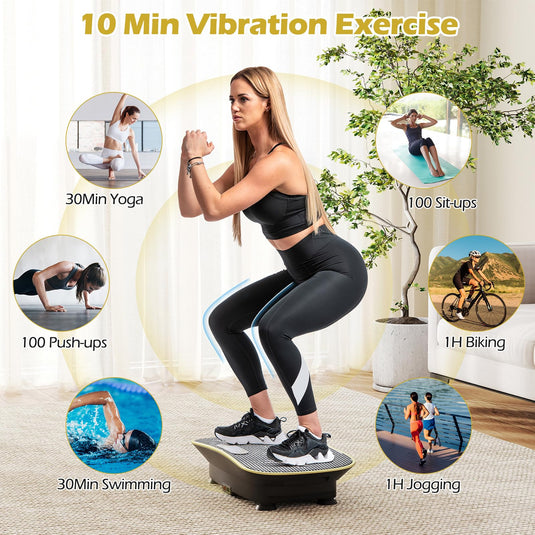 Goplus Vibration Plate Exercise Machine, Vibrating Platform for Lymphatic Drainage, Weight Loss