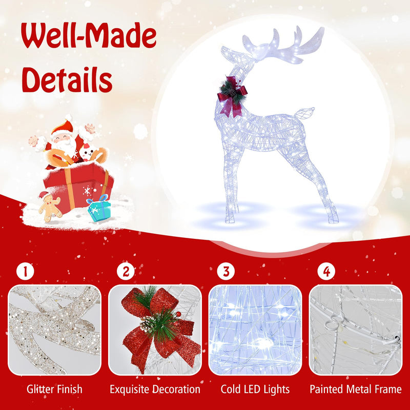 Load image into Gallery viewer, Goplus Lighted Christmas Reindeer | 4.4 FT Pre-Lit Xmas Holiday Decoration
