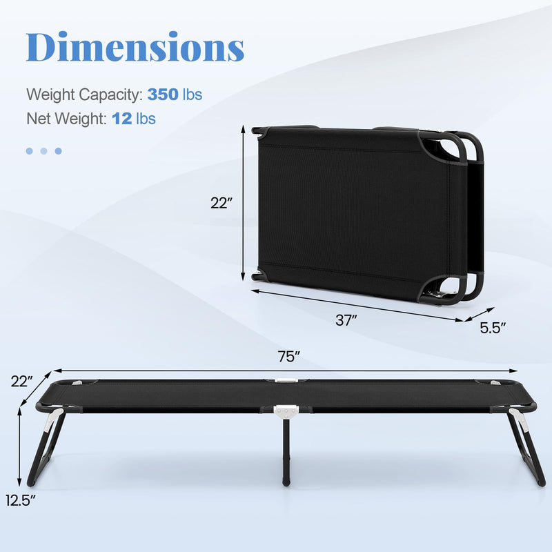 Load image into Gallery viewer, Goplus Heavy Duty Collapsible Foldable Camping Bed for Adults Kids with Non-Slip Foot Pad

