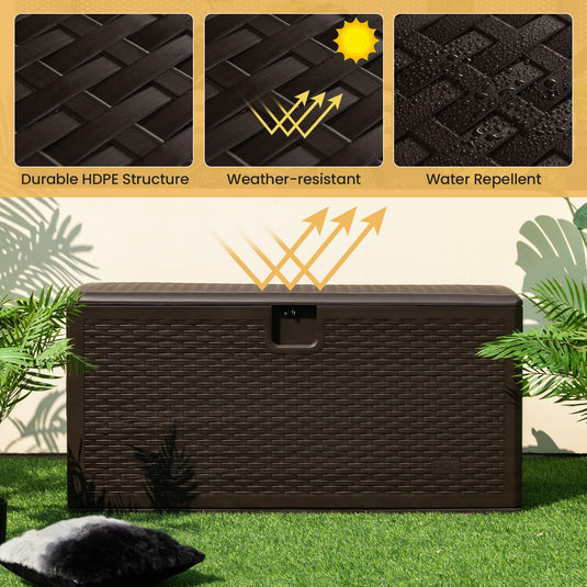 Goplus Outdoor Storage Box, 120 Gallon Waterproof Patio Storage Box