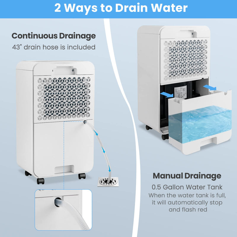 Load image into Gallery viewer, Dehumidifier for Large Room &amp; Basements, 2000 Sq. Ft, with Auto or Manual Drainage, 4 Modes, 2 Speeds, 0.5 Gallon Water Tank
