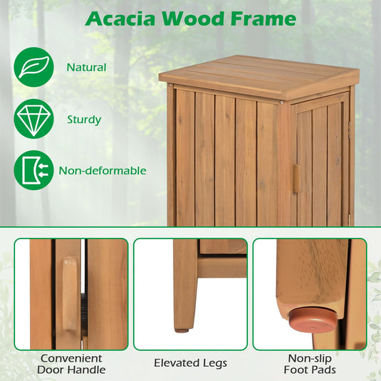 Goplus Wood Package Delivery Box for Outside