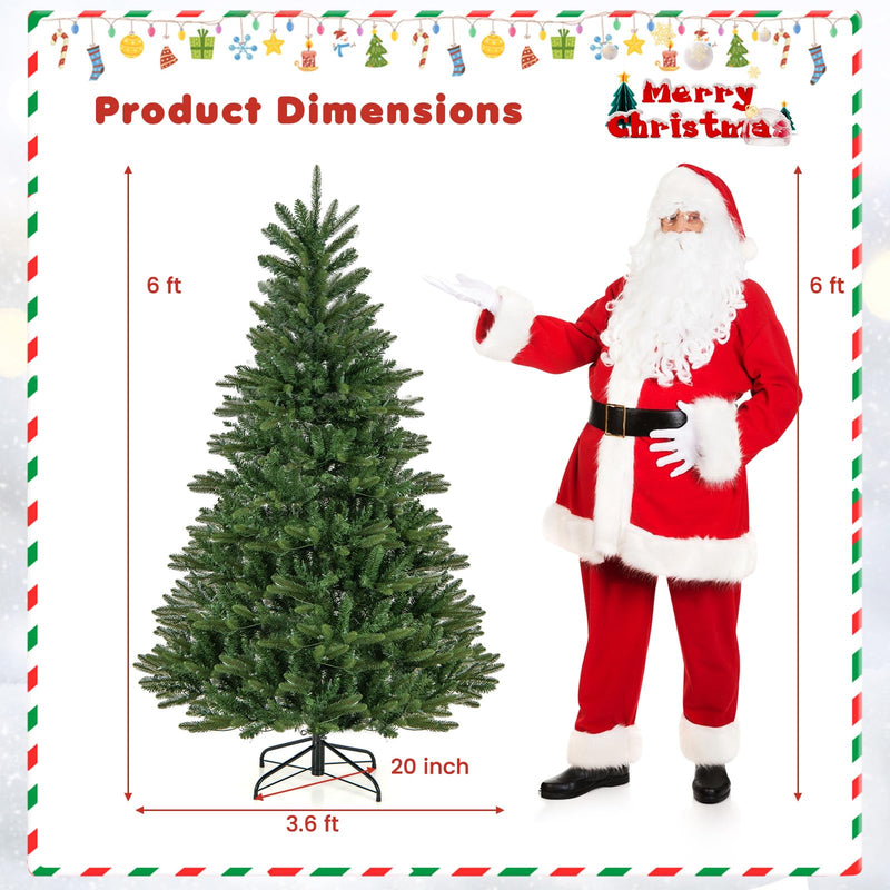 Load image into Gallery viewer, Goplus 6ft Pre-Lit Artificial Christmas Tree with 500 Warm-White Incandescent Lights
