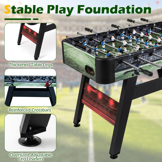 Goplus 54 Inch Full Size Foosball Table with 2 Balls 22 Players and Ergonomic Handles