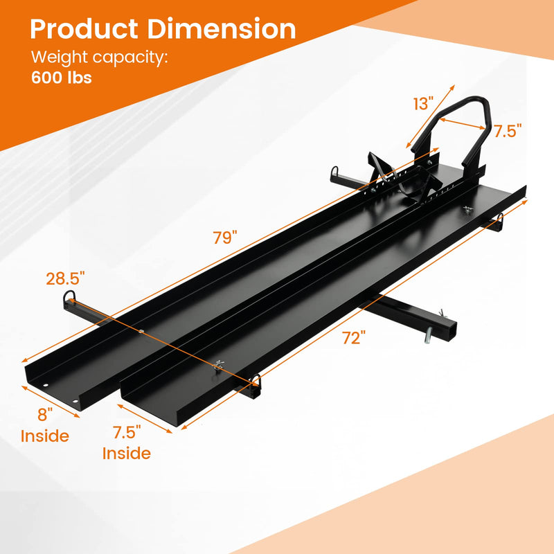 Load image into Gallery viewer, 600 LBS Motorcycle Carrier Dirt Bike Rack Hitch Mount Hauler Heavy Duty with Loading Ramp - GoplusUS
