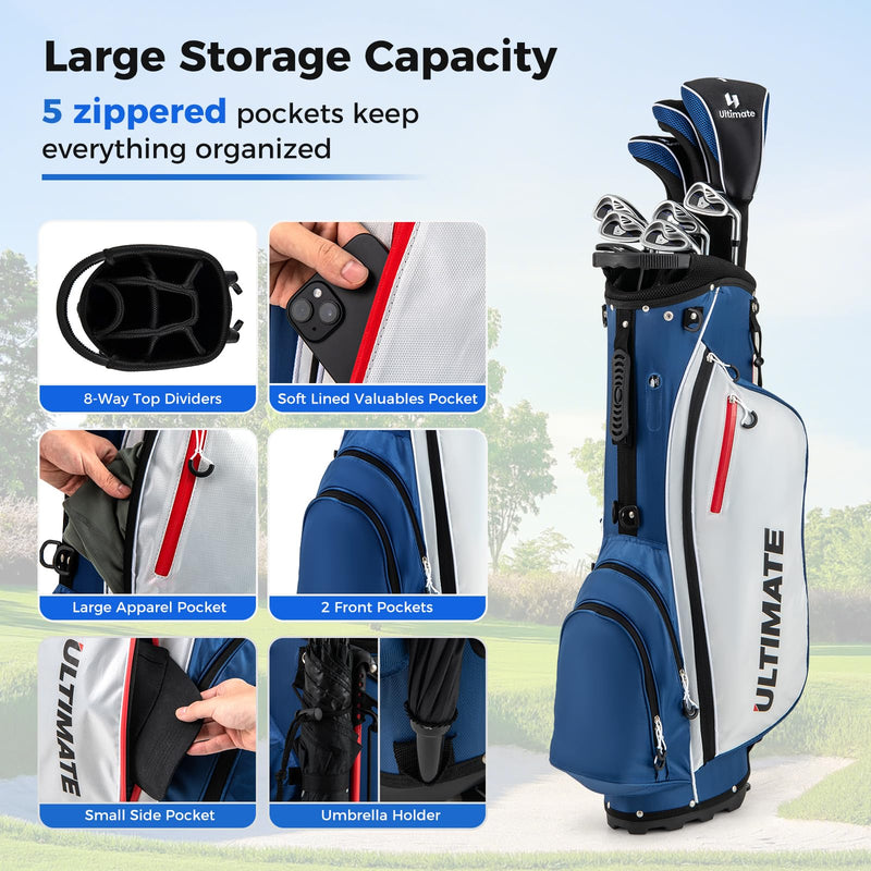 Load image into Gallery viewer, Goplus Complete Golf Club Set for Men, 9 Pieces Golf Clubs with Stand Bag, Men&#39;s Right Handed
