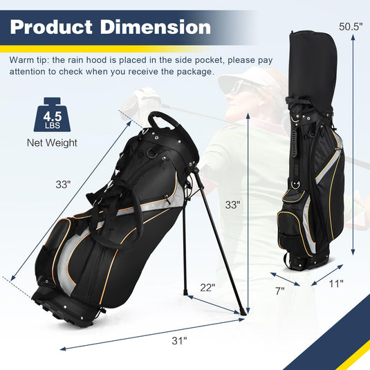 Goplus Golf Stand Bag, Golf Club Bag 8 Way Top Dividers