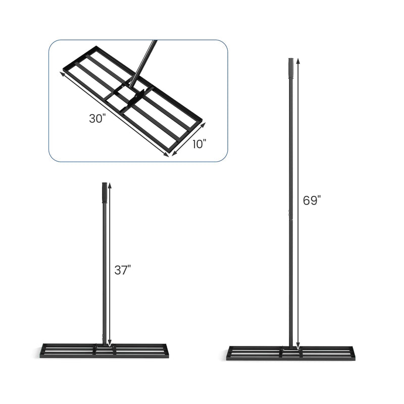 Load image into Gallery viewer, Goplus 30" x 10" Heavy Duty Level Lawn Tool w/ Ergonomic Handle for Soil
