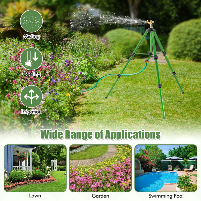Load image into Gallery viewer, Goplus Tripod Sprinkler 2 Pack, Impact Sprinklers on Tripod Base with 360 Degree, 36-44.6FT Coverage Area, 17.5”-35” Height Adjustment
