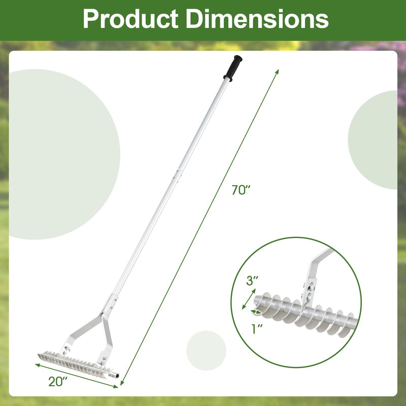 Load image into Gallery viewer, Goplus 20-Inch Thatch Rake for Cleaning Dead Grass loosening Soil
