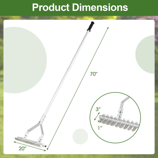 Goplus 20-Inch Thatch Rake for Cleaning Dead Grass loosening Soil