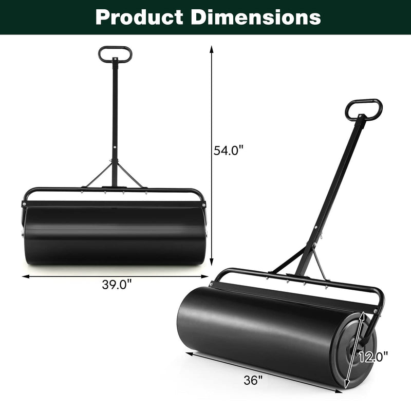 Load image into Gallery viewer, Goplus Lawn Roller, Push/Tow-Behind Lawn Roller, 17 Gallon/63L Water/Sand-Filled Sod Roller with Detachable Gripping Handle
