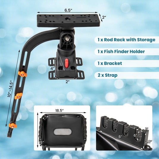 Goplus Fishing Float Tube Accessories, 360° Rotatable Fish Finder Holder w/ Mount Bracket Goplus Fishing Float Tube Accessories, 360° Rotatable Fish Finder Holder w/ Mount Bracket