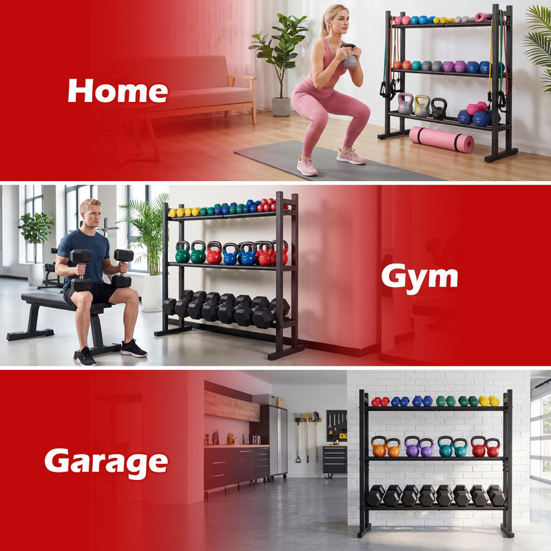 Load image into Gallery viewer, Goplus 3-Tier Dumbbell Rack 529LB Capacity Heavy-Duty Adjustable Weight Rack
