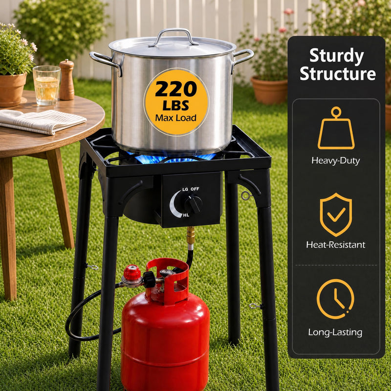 Load image into Gallery viewer, Goplus Outdoor Single Burner Gas Stove | 80,000 BTU High Pressure for Cooking BBQ Frying
