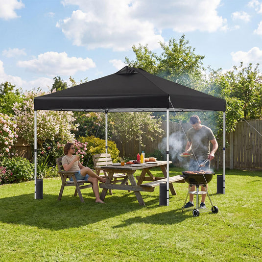 Goplus 10 x 10 FT Pop up Canopy Tent w/ 1 Button Push Sandbags & Roller Bag