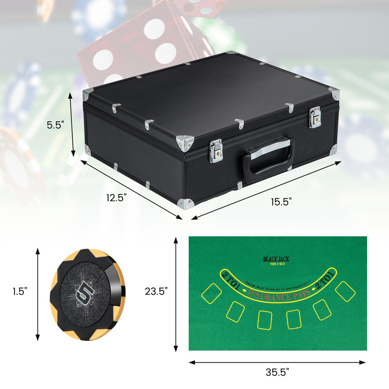 Load image into Gallery viewer, Goplus Poker Chip Set, 300 PCS 14 Gram Clay Poker Chips w/Case, Automatic Card Shuffler
