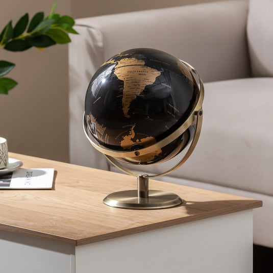 Goplus 9-Inch Metallic Black World Globe w/Metal Stand