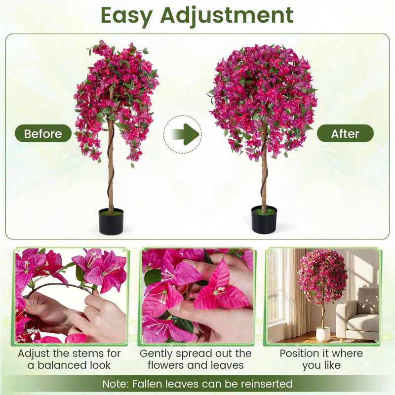 Load image into Gallery viewer, Goplus 2 Pack Artificial Azalea Trees with Vivid Blooming Flowers for Indoor Outdoor Decor
