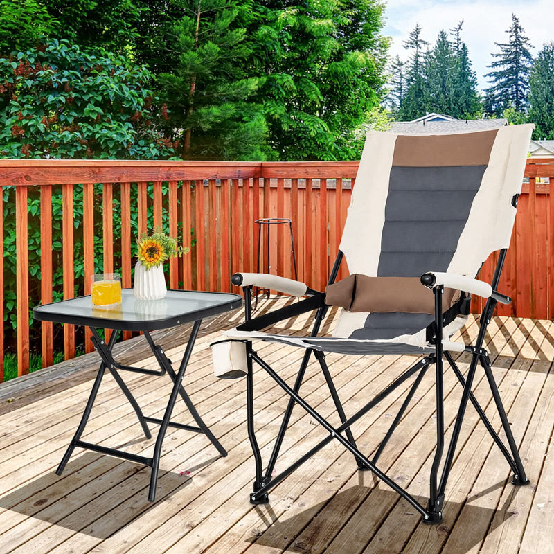 Load image into Gallery viewer, Goplus Camping Chairs, Portable Lumbar Back Beach Chair, Folding Chair for Outside, Fishing, Hiking, Picnic
