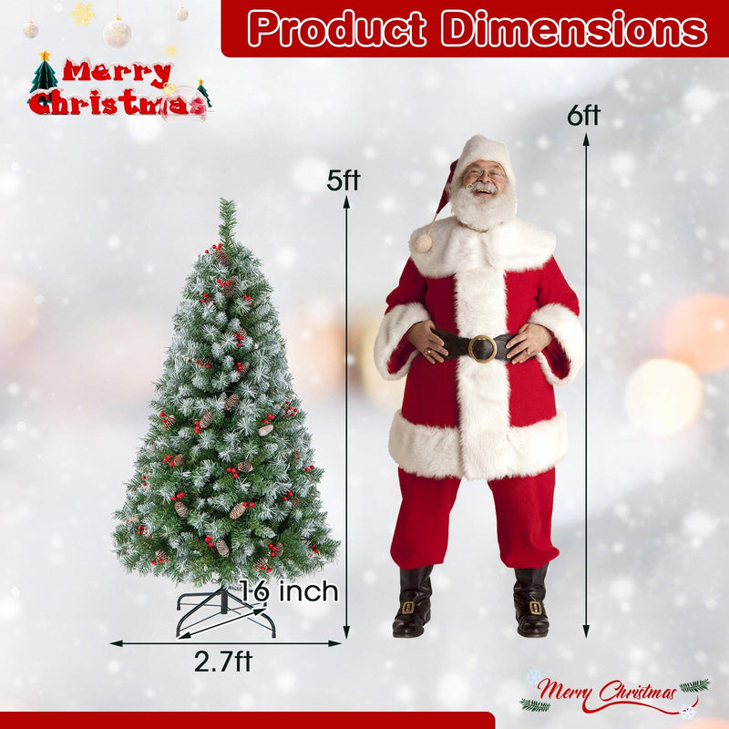Load image into Gallery viewer, 5ft Pre-Lit Christmas Tree - Goplus
