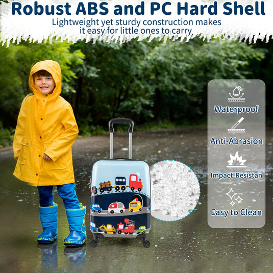 2 PCS Kid Luggage Set With Spinner Wheels for Children Boys Girls-Dark Blue