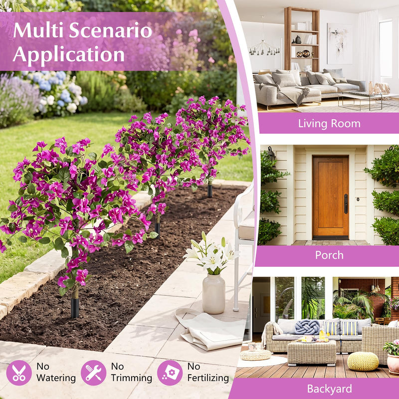 Load image into Gallery viewer, Goplus 2 Pack Artificial Bougainvillea Trees | 43.5" Sun-Protective Fake Silk Floral Plants
