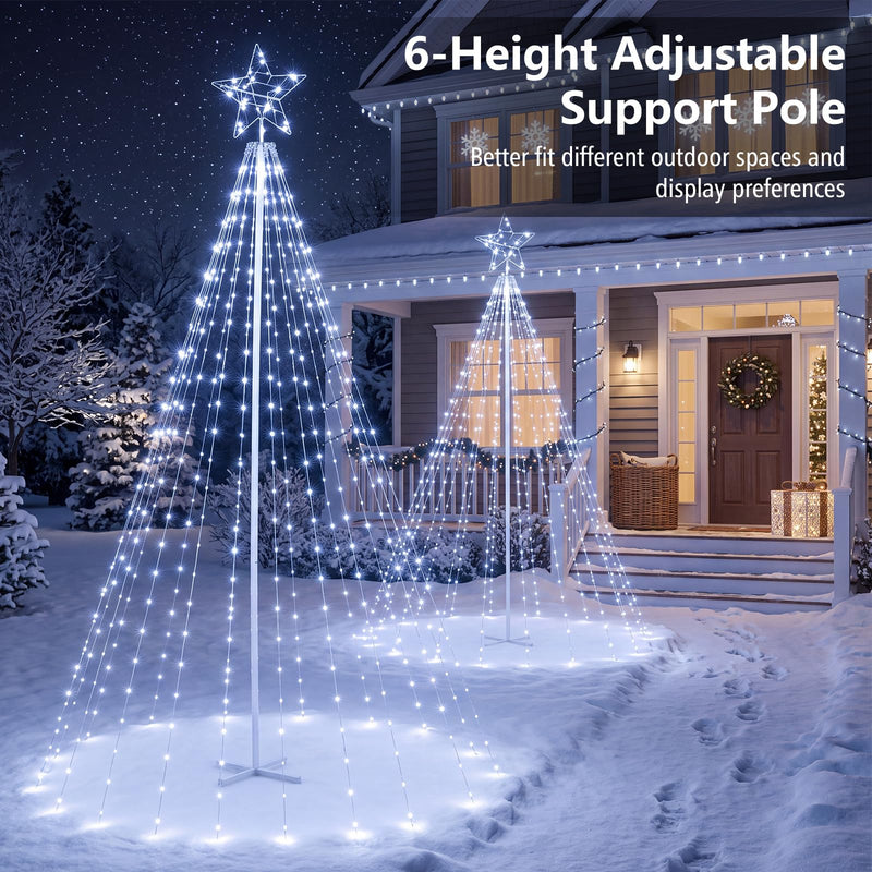 Load image into Gallery viewer, Goplus 10 FT Outdoor Christmas Lights | Tall Waterproof Xmas String Lights w/ Star Toppe Remote and Timer
