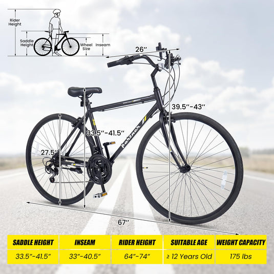 Goplus Hybrid Bike 18-Speed 700C Urban Commuter Bicycle w/Shimano Drivetrain