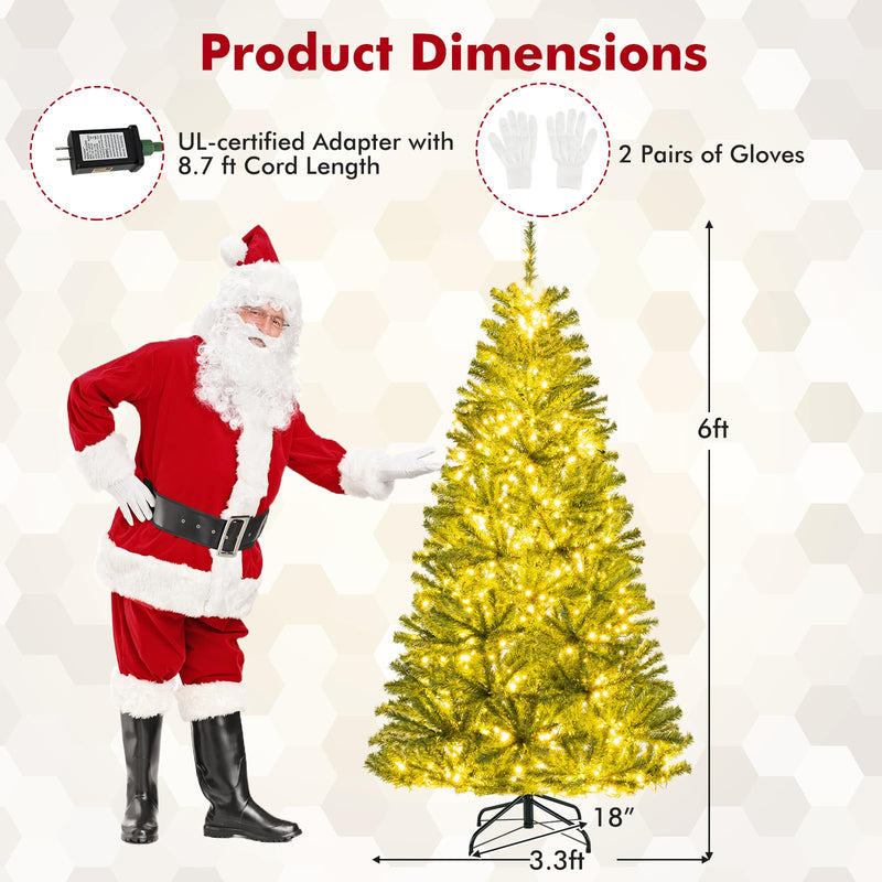 Load image into Gallery viewer, Goplus 6FT | 7FT | 8FT Pre-Lit Remote Control Artificial Christmas Tree with Warm White LED Lights
