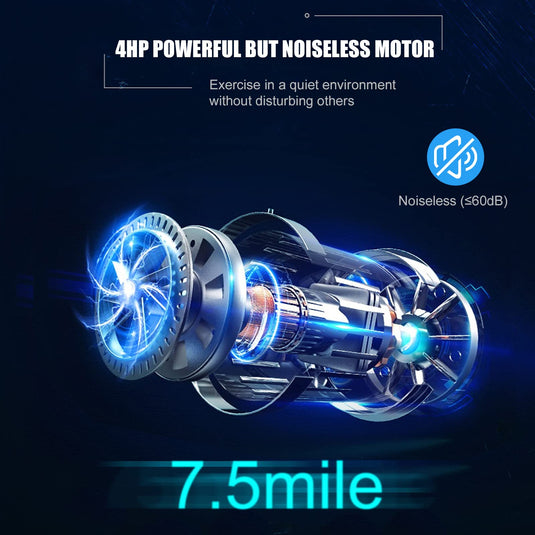 4.0HP Heavy Duty Folding Treadmill, Electric Foldable Superfit Treadmill with LED Touch Screen