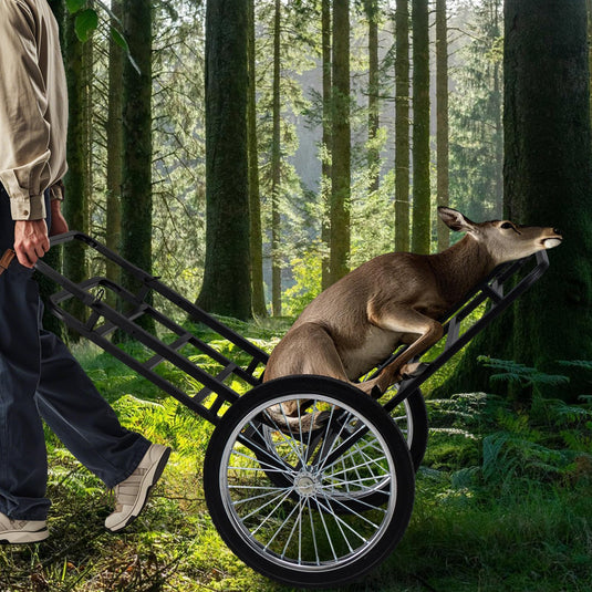 Goplus 550 LBS Adjustable Folding Deer Cart with 20 Inch Big Wheels