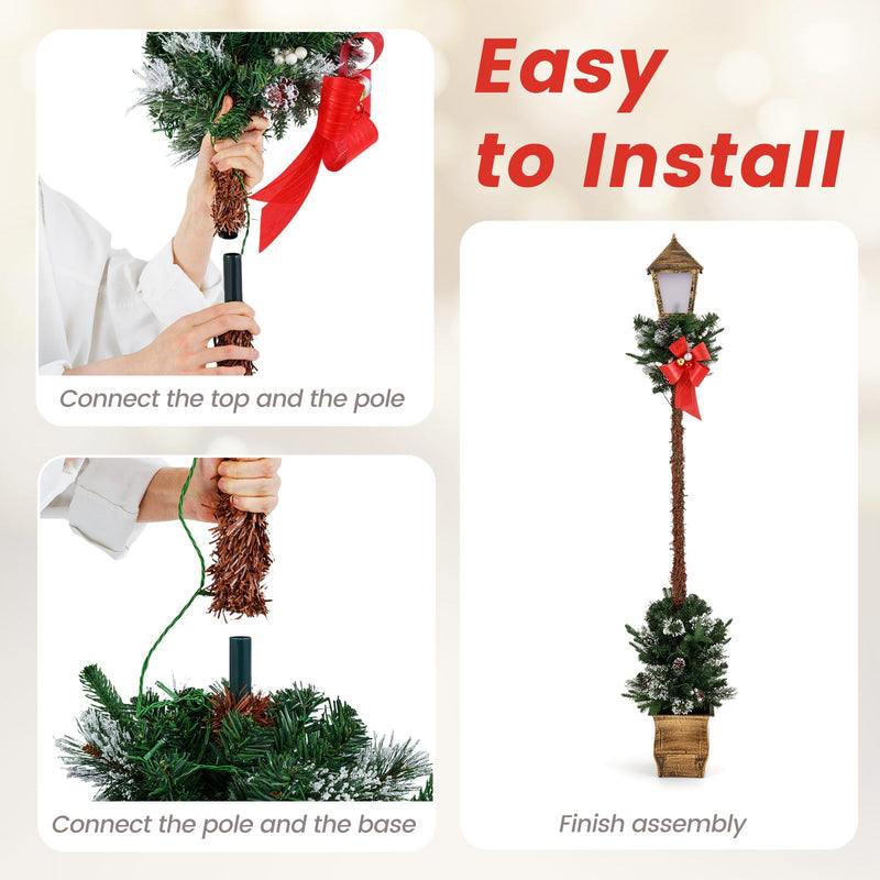 Load image into Gallery viewer, Goplus 6.1 FT Christmas Pre-lit Street Lamp | Holiday Lamp Post w/LED Lights
