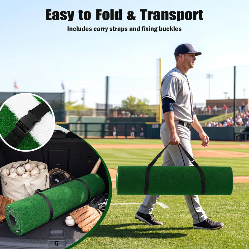 Load image into Gallery viewer, Goplus 10x3.8 ft Baseball Batting Mat with 15 mm Turf for Indoor Outdoor Training
