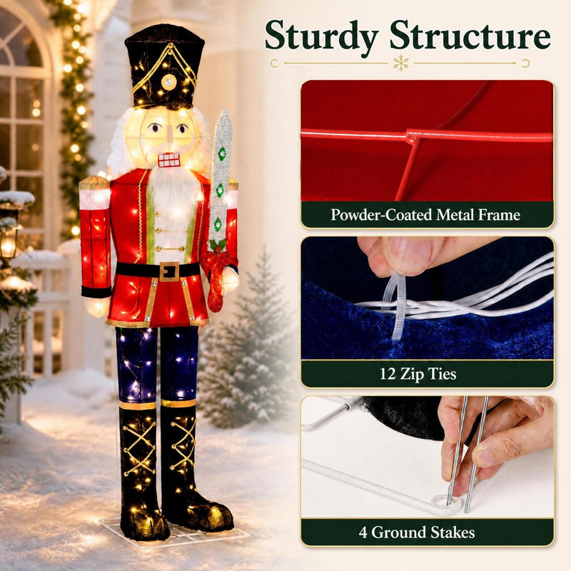 Load image into Gallery viewer, Goplus 5 FT Nutcracker Christmas Decor Outdoor with 100 LED Lights
