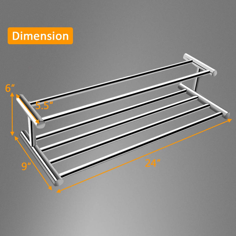Load image into Gallery viewer, Goplus 24&#39;&#39; Towel Rack, Stainless Steel Metal Bathroom Towel Bar
