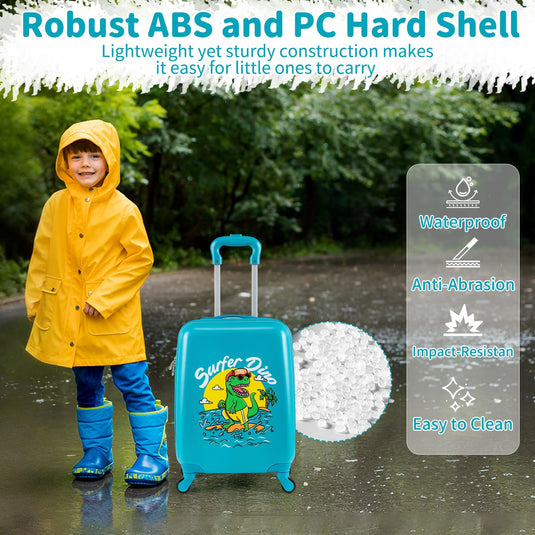 2 PCS Kid Luggage Set With Spinner Wheels for Children Boys Girls-Blue