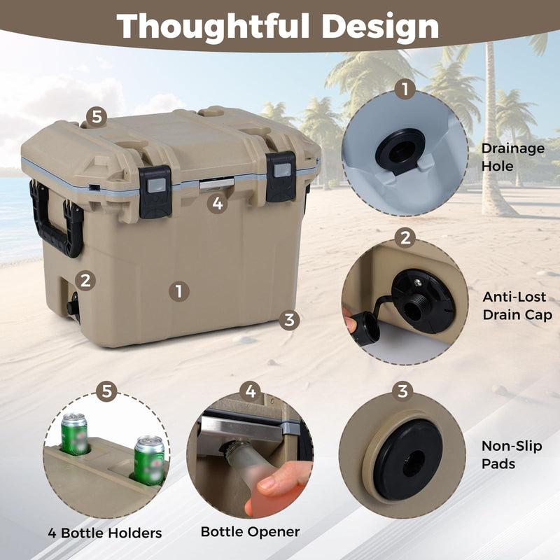 Load image into Gallery viewer, Goplus 53QT Ultra-Light Injection Molded Cooler with Handles &amp; Bottle Opener
