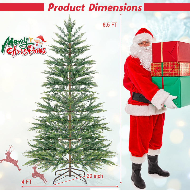 Load image into Gallery viewer, Goplus 6.5ft / 7.5ft Simulated Artificial Cypress Xmas Tree with Warm-White Fairy LED Lights
