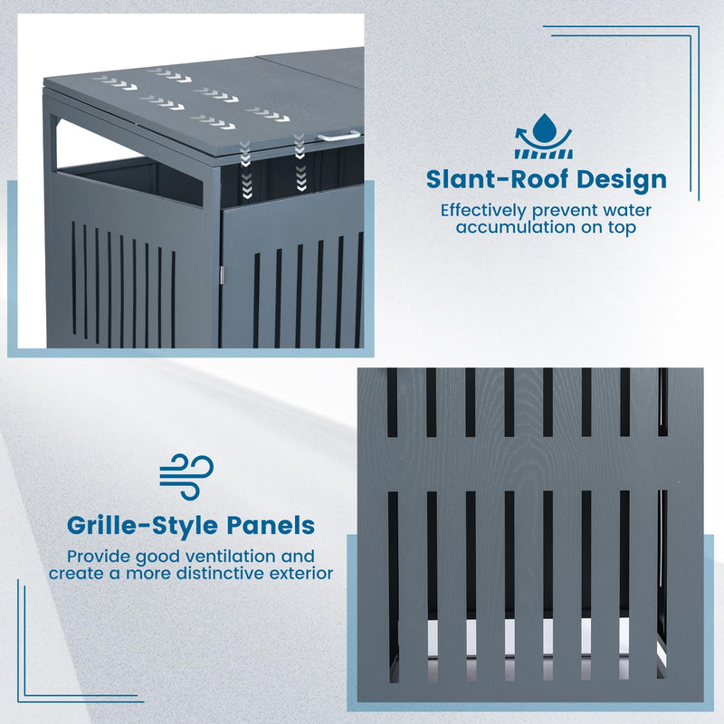 Load image into Gallery viewer, Goplus 44 Cu.Ft Outdoor Trash Can Storage Shed for 2 Bins with Gas Struts
