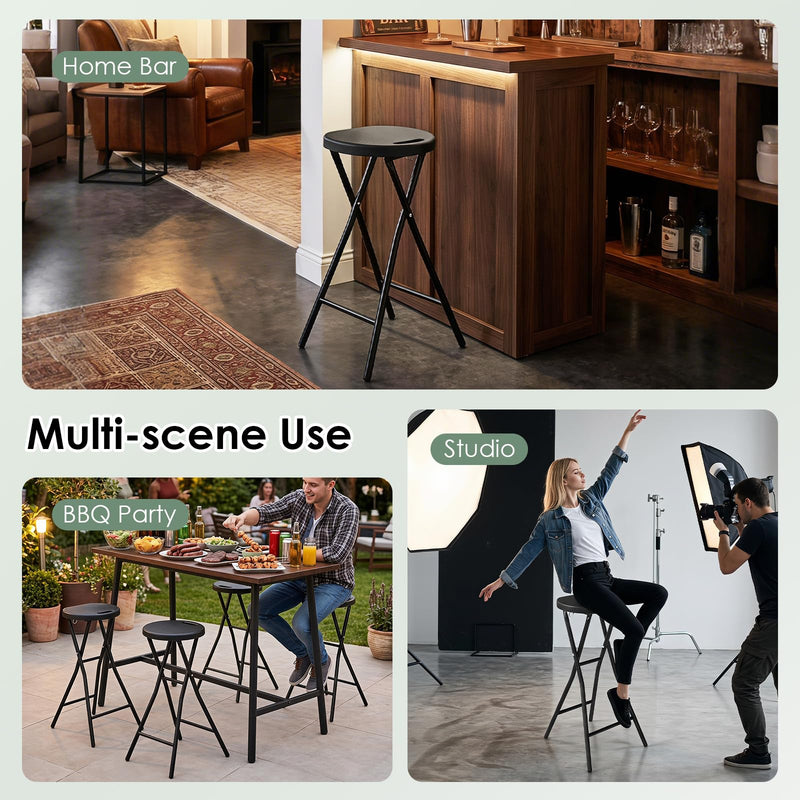 Load image into Gallery viewer, Goplus Folding Stool 27.5" Counter Height Backless Bar Chair for Kitchen Island Bar Table Patio

