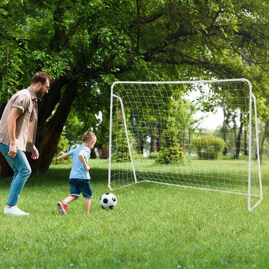 Goplus Soccer Goal, 7FT x 5FT Soccer Net for Backyard with Metal Frame